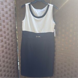 Studio One New York Black & White Sleeveless Sheath Dress - Size 14